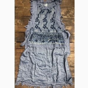 NEW Jaded Gypsy Ruffle Up High-Lo Top - Chambray - *FREE JG BAG W PURCHASE💚💚💚